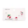 Conjunto de Brincos Múltiplos Estilo Coreano Gotejamento de Óleo Rena Floco de Neve Papai Noel Moda Europeia e Americana Brincos de Natal Transfronteiriços
