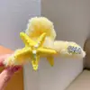 Pinza de Pelo de Felpa para Otoño e Invierno para Mujer, Pinza de Pelo Grande Linda con Diseño de Oso y Conejo, Pinza de Tiburón para Peinados Recogidos, Accesorio de Pelo Grande