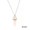 Collar con colgante de bala corta de moda personalizado transfronterizo europeo y americano, collar para la clavícula con colgante de piedra de cristal