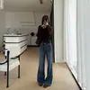 Muy Recomendado~Jeans de Microcampana Bordados en Azul para Mujer Otoño 2026 Nuevo Estilo Rectos Sueltos de Pierna Ancha Largos hasta el Suelo