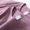 Cielo Estrellado Uva Morada Uva Morada 400g Algodón Peinado Pesado Camiseta de Manga Corta Color Sólido Suave Transpirable Calidad Superior para Hombres y Mujeres
