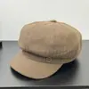 Sombreros de Otoño e Invierno para Mujer Sombrero Octagonal Moda Versátil Adelgazante Sombrero de Pintor Gorra Plana Boina Retro Británica Gorra de Periódico