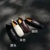 2501-8 Mocassins Casuais de Verão Retrô para Mulheres, Estilo Britânico Bico Quadrado Couro Genuíno Confortáveis Sapatos Baixos, Macios