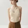 ¡Listo para usar sin costuras! Camisola de Cachemira con Cuello en V para Mujer, Amigable con la Piel, Sin Mangas, Suéter de Lana Tejido como Capa Base