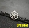 Comercio Exterior Transfronterizo Retro Flor Acero Inoxidable Giratorio Geométrico Redondo Colgante Oro Real 18K Galvanoplastia Accesorios DIY Venta al por Mayor