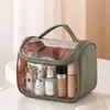 Bolsa de Maquiagem Transparente à Prova d'Água de Camada Dupla para Mulheres, Modelo Novo 2026, Bolsa de Armazenamento Portátil de Grande Capacidade, Necessaire para Viagem de Negócios