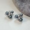 Pendientes de Plata Esterlina S925 con Aguja Ankora Perla Roja Pendientes de Circonita de Fuegos Artificiales de Otoño e Invierno Pendientes de Lujo Ligero de Alta Gama para Combinar con Todo