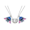 Estrella de dibujos animados de animación europea y americana bebé Stitch amor pareja collar hechizo corazón colgante joyería