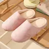 Pantuflas otoño e invierno japonesas punta abierta lavables a máquina suela de tela silenciosa pantuflas silenciosas para mujer suela suave para el hogar interior pantuflas de algodón