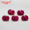 Piedra Suelta de Corindón Rojo de Forma Ovalada, con Forma de Huevo y Base Puntiaguda, Cabujón de Rubí de Corindón Rojo para Incrustación en Joyería y Montaje de Piedras Preciosas