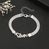 Pulseira de nota solar de amor incrustada de diamantes europeus e americanos, criativa, retrô, simples, de liga única, de camada única, moderna