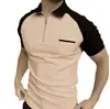 Verano Europeo y Americano Exportación Impresión 3D Hombro Descubierto Solapa Bolsillo con Solapa Pantalones Cremallera Camisa Polo Camiseta Manga Corta Ropa de Trabajo Camisa Polo