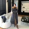 Abrigo Largo de Invierno con Capucha para Mujer, Relleno de Plumas, Talla Grande, Ribete de Piel