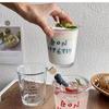 Taza de Café Transparente con Letras Estilo Ins, Taza de Agua, Taza de Desayuno para Avena con Leche, Taza de Té con Leche, Venta al por Mayor Estilo Minimalista Moderno