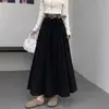 Nuevo falda midi de gamuza de cintura alta para mujer en color marrón Maillard, falda larga de dobladillo amplio