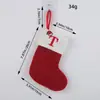 Port Love Meia de Natal Clássica com Letra Vermelha Meia de Natal Tricotada em Lã Decoração de Pingente Festivo de Natal