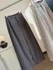 Terno de Lã Engrossado Outono e Inverno Calça de Perna Larga Feminina 2026 Novo Toque de Alto Padrão Elástico Solto Emagrecimento Casual Calça Banana