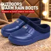 Sapatos de Algodão de Inverno Masculino, Novo Estilo Casal, Forrados com Lã, Espessos, Quentes, Pantufas de Algodão com Bico Fechado, Sola Grossa, Leves, Confortáveis
