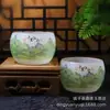 Tazas de Jade de Vidrio Hechas en Fábrica, Tazas Pintadas con Esmalte con Motivos de Paisajes, Tazas de Kung Fu, Tazas de Degustación de Té Estilo Chino, Tazas de Maestro