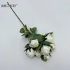 7 Rosas de Flocos de Neve Pequenas Individuais com Bordas Queimadas, Rosas Retrô, Adereços de Fotografia, Fundo Falso, Flores de Seda Florais para Sala de Estar