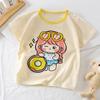 Camiseta de Algodão Puro de Manga Curta para Bebê Menino, Estilo Verão Novo 2026, Desenho Animado, Menina, Manga Curta, Estilo Coreano, Top, Roupas Infantis