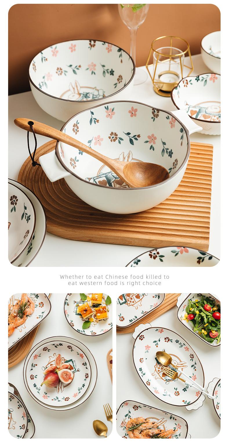智贝详情图_6【伯爵兔】现代餐具日式碗碟套装家用北欧简约碗筷