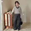 Conjunto de Sudadera Rayada para Niñas 2026 Otoño Nuevas Llegadas Chaleco Infantil Mediano y Grande Sudadera con Bloques de Color Pantalones de Pierna Ancha Ropa de Otoño para Niños