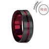 Anillo de Diamantes de Acero Inoxidable de Moda de una Sola Ranura para Solteros, Joyería de Pareja de Acero Titanio, Estilo de Pareja Simple