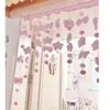 Nueva Cortina de Puerta para Habitación Girly Cortina Divisoria Accesorios de Decoración para Puerta de Sala de Estar Cortina Colgante para Habitación Infantil de Niñas Sin Taladro