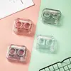 Estojo Portátil para Lentes de Contato, Simples e Fofo, Caixa de Armazenamento Companheira Estilo Ins para Meninas, Estojo Transparente de Alta Qualidade para Lentes de Beleza