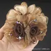 Elástico de Cabelo Floral Estilo Coreano Scrunchie Elegante Meio de Rede Flor de Cabelo para Meia-Idade Faixa de Cabelo Acessório de Cabelo de Alta Qualidade para Penteados Updo para Mulheres
