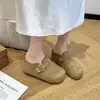 Pantufla exterior casual de terciopelo con plataforma gruesa, que aumenta la altura, para mujer, nuevo estilo otoño 2026, pantufla estilo Birkenstock