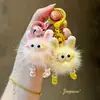 Jinnew Original Pelo de Vison Orelhas de Coelho Elfo Fuligem Pingente Fofo Chaveiro de Pelúcia Pingente para Bolsa Chaveiro