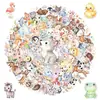 50 Pegatinas de Animales Pequeños con Temática de Acuarela Curativa de Compra Directa Transfronteriza, Materiales Lindos para Diario de Mascotas, Pegatinas Decorativas DIY