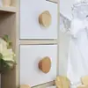 Puxador Pequeno de Furo Único em Madeira Maciça Minimalista Moderno para Porta de Guarda-Roupa, Gaveta, Puxador de Madeira para Armário de Cozinha, Cômoda, Botão Redondo, Puxador de Madeira