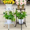 Venta Directa de Fábrica Soporte de Flores de Hierro Multicapa para Plantas Verdes, Plantas Colgantes, Estante de Flores para Balcón, Ahorro de Espacio para Interiores de Sala de Estar Soporte de Plantas Verdes de Pared