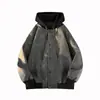 IZEXX Marca de Moda Chaqueta con Capucha de Doble Capa Falsa Abrigo Chaqueta de Cuello Aviador de Alta Calle Chaqueta Casual para Niños