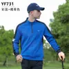 Pgm Roupa de Golfe Masculina Camiseta de Manga Longa Quente Top Esportivo Zíper Gola Alta Pique Roupas
