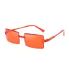Gafas de sol cuadradas sin montura con borde cortado transfronterizas europeas y americanas, Gafas de sol personalizadas de una sola pieza de colores caramelo, Gafas de sol para protección solar al aire libre
