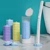 Set de Escobilla de Baño Desechable Limpia Rincones Muertos Artefacto para el Hogar Cabezal de Repuesto Montado en la Pared Escobilla para Limpiar el Inodoro Desechable
