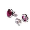 Personalidad Joyería de Plata S925 Pendientes Plata Tailandesa Hecho a Mano para Mujer Pendientes de Botón de Corindón Rojo Fresco Pendientes en Forma de Frijol