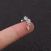 Aretes de Acero Inoxidable con Estrella de Cinco Puntas y Circonita de 0.8X6mm para Mujer, Aretes Sencillos de Hélice para Hélice de Oreja, Joyería para Piercing al por Mayor