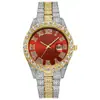 2026 Novo Relógio de Aço Romano com Pulseira de Strass Estilo Coreano Transfronteiriço para Mulheres, Conjunto Decorativo de Quartzo de 2 Peças com Design de Cruz