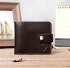 NT008 Botão Masculino Couro Genuíno Pequena Bolsa para Dinheiro e Cartões Nova Carteira Simples Fina Couro Bovino Camada Superior Carteira para Jovens