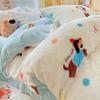 Novedad 2025 Estilo Pequeño Fresco Agradable a la Piel y Cómodo Set de Cuatro Piezas Estampado de Piel de Conejo para Hogar Dormitorio Cama Sábanas de Cama y Funda de Edredón Set de Tres Piezas