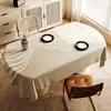Atacado do Fabricante: Toalha de Mesa Estilo Wabi-Sabi, À Prova de Óleo, Resistente ao Calor, Lavável, Ambiente de Luxo Leve, Toalha Retangular de PVC para Mesa de Centro