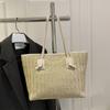 Bolsa de Paja Tejida para Vacaciones de Comercio Exterior 2026 Nueva Bolsa Tote Estilo Playa de Verano para Mujer Bolso de Hombro Simple y de Moda
