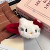Lindo gatito de peluche dulce Ankora lazo rojo horquilla chica flequillo dibujos animados BB accesorios para el cabello
