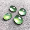 Anillo con Piedra de Uva Brasileña Natural Verde Fluorescente Ovalado Forma de Gota de Agua Anillo de Piedra al Descubierto Incrustado con Oro de 18 Quilates y Plata Pendientes