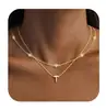 El Nuevo Set de Tres Piezas de Collar de 26 Letras Transfronterizo de Amazon es Moderno y Elegante, Cadena de Clavícula Multicapa, Versátil para el Uso Diario